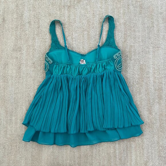 Vintage Y2K Oh Yes Fairy Babydoll Sleeveless Pleated Blouse Top M - Picture 4 of 8